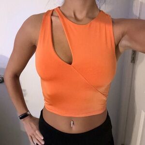 Orange Women's Cutout Top